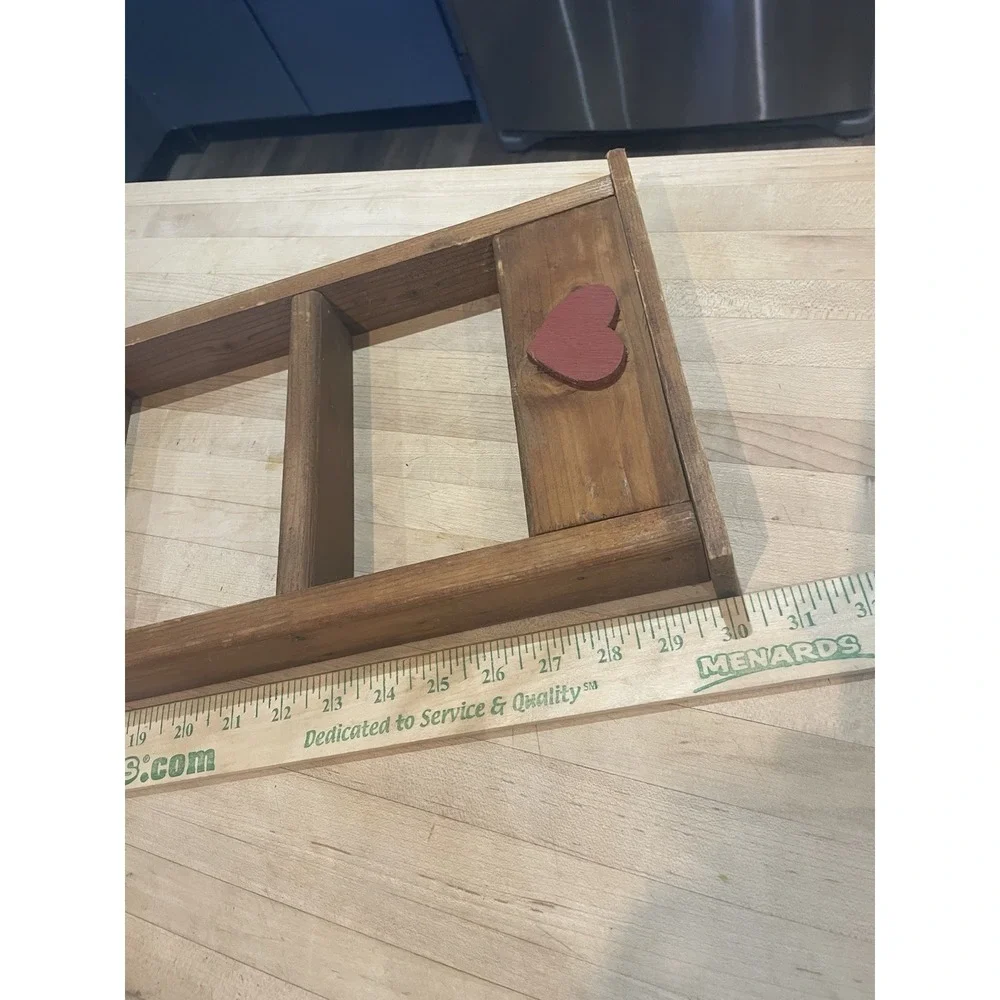 Country Red Heart Farmhouse Ladder Shelf Great Trinkets 30